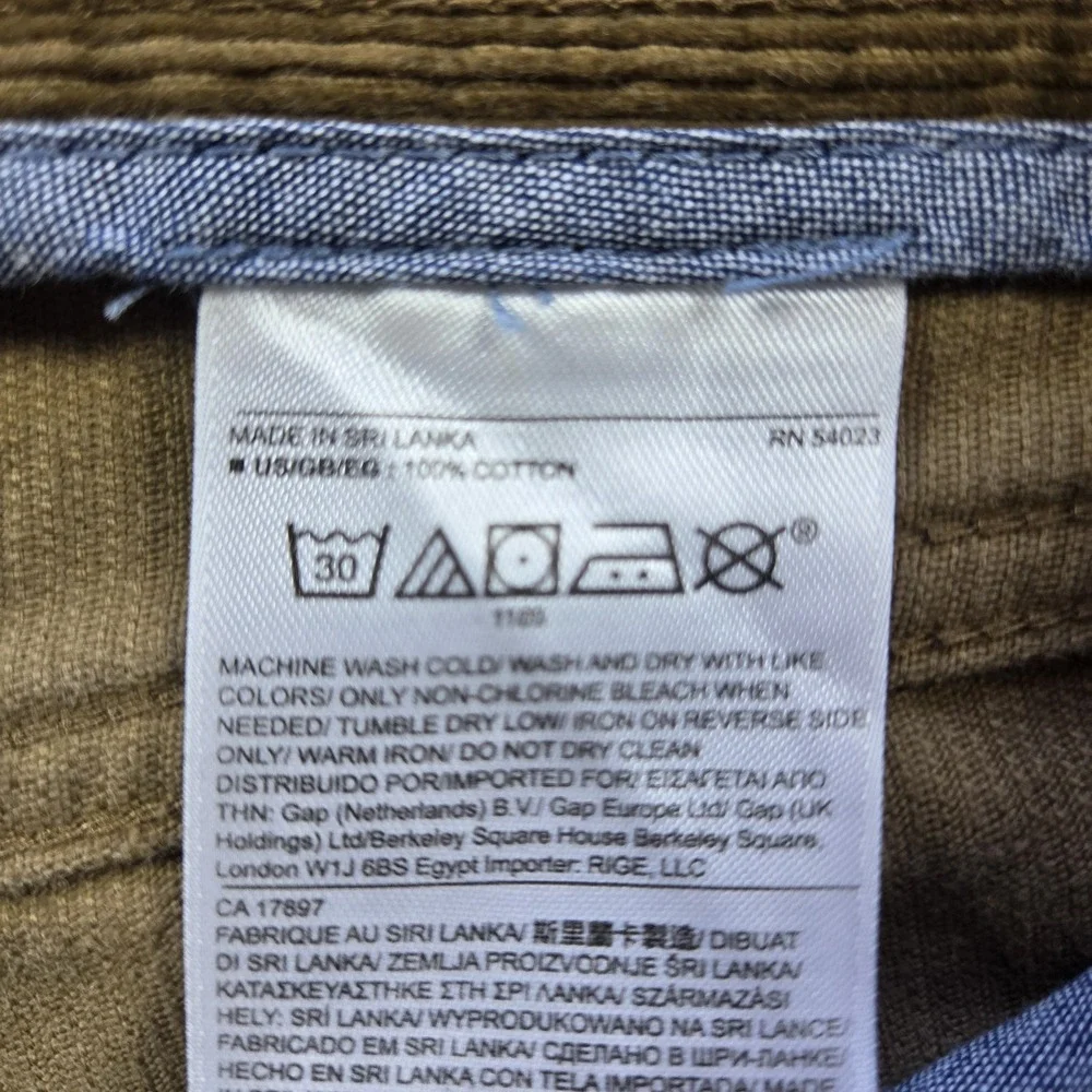 Banana Republic Mens Brown Pima Cotton Corduroy Pants Straight Leg 32x32